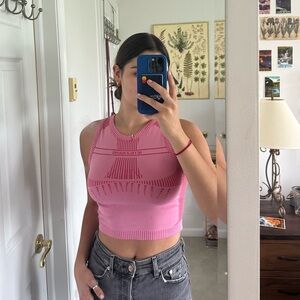 Small pink open back urban outfitters iets frans top